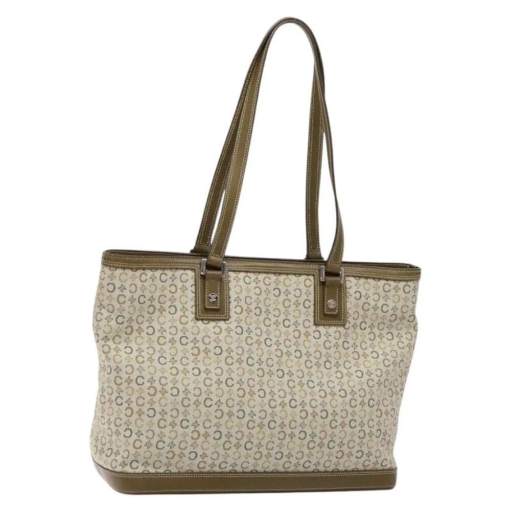 Celine Vintage Macadam Canvas Khaki Canvas Bag